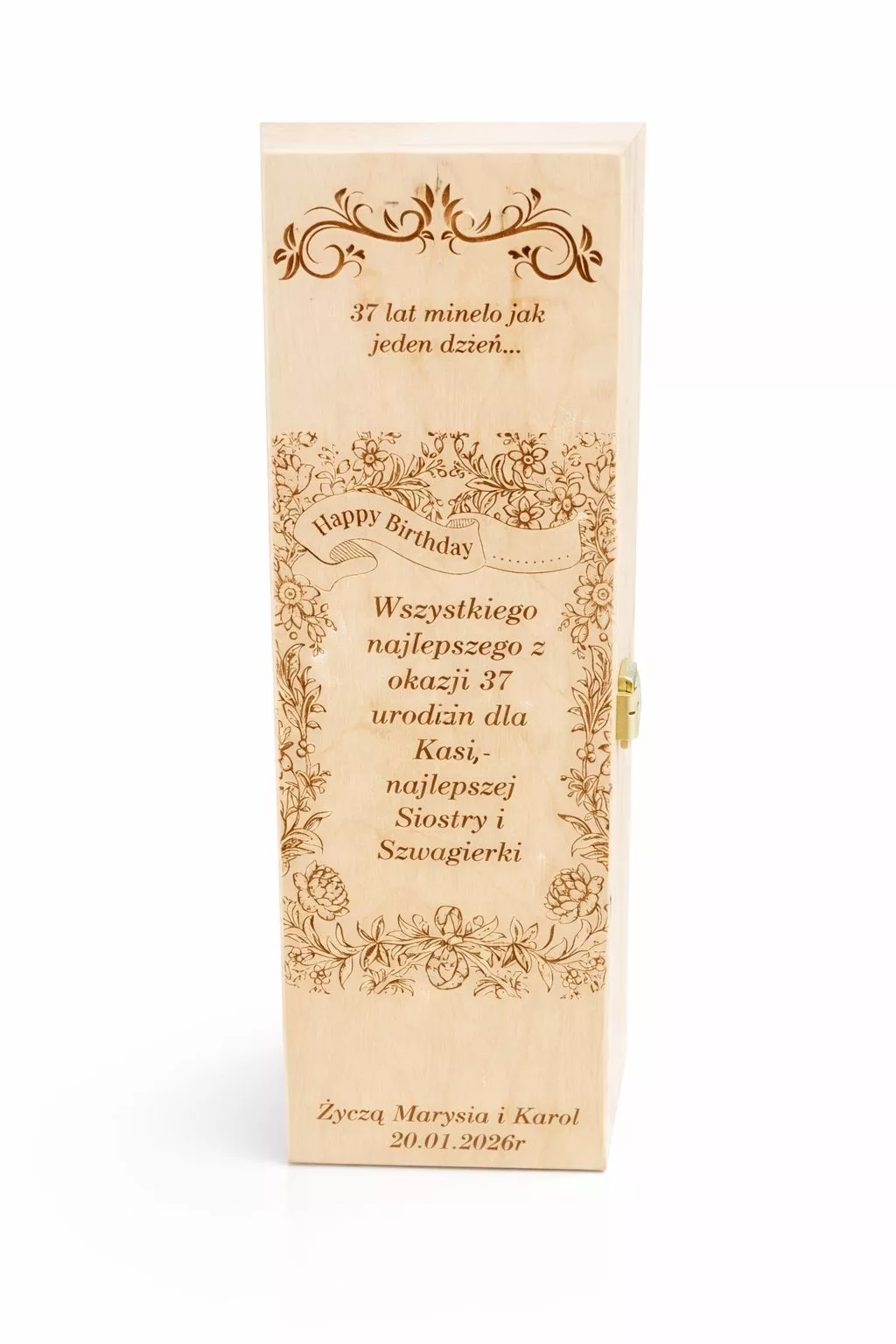 Drewniane pudełko na wino personalizowane na wszystkie okazje Driftwood