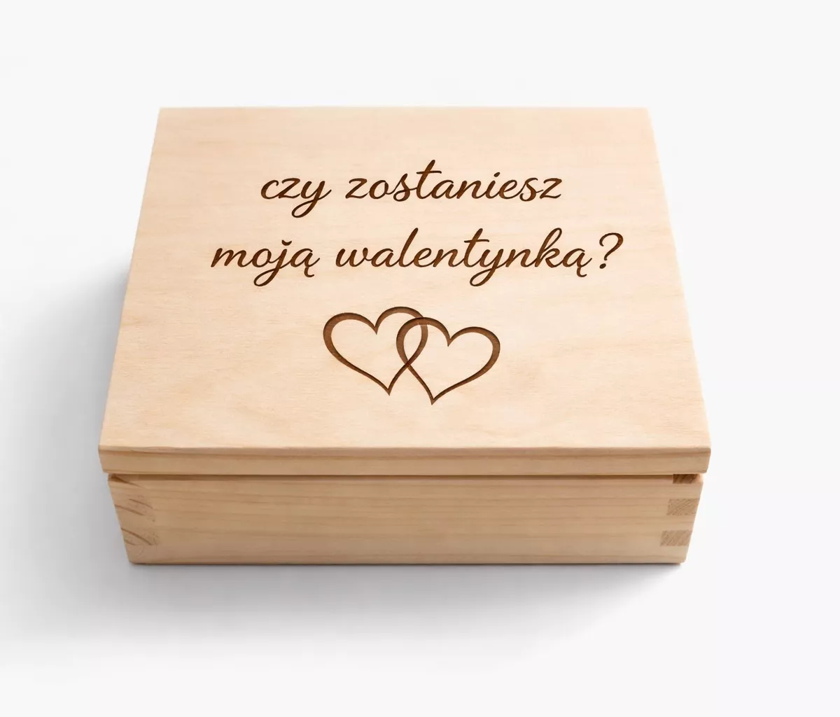 Drewniana szkatułka pudełko pod grawer na walentynki Driftwood