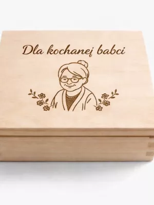 Drewniana szkatułka ze sklejki pod grawerowanie na dzień babci Driftwood