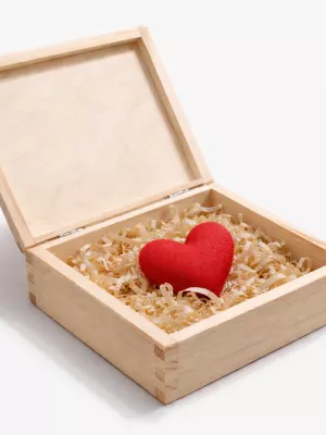 Drewniana szkatułka pudełko pod grawer na walentynki Driftwood