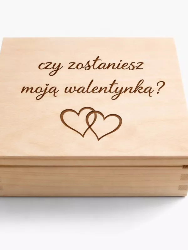 Produkt Drewniana szkatułka pudełko pod grawer na walentynki Driftwood Zdjęcie