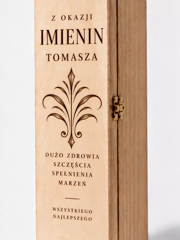 Produkt Drewniane pudełko na alkohol eleganckie imieniny grawer personalizacja Zdjęcie