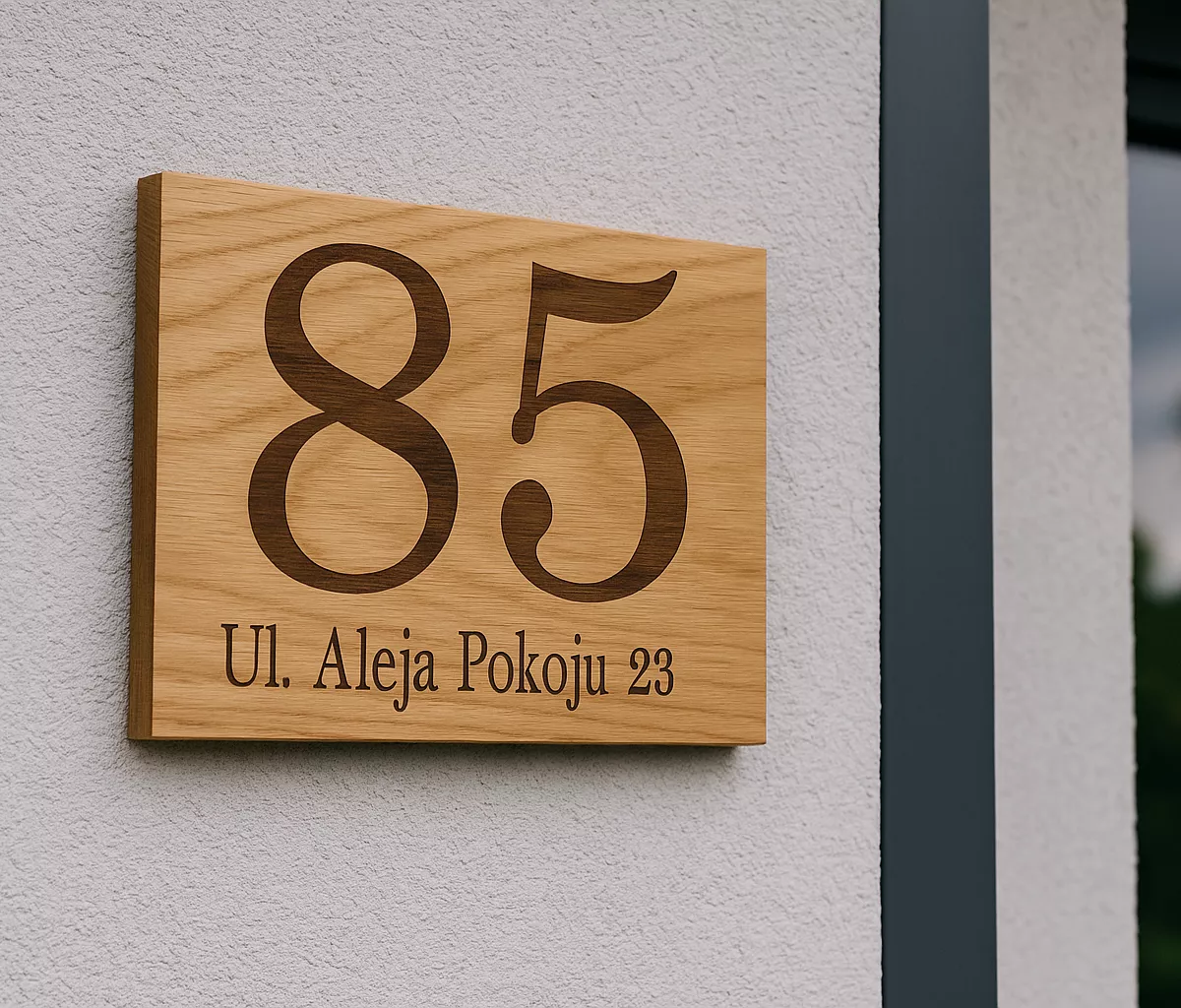 Tabliczka adresowa Driftwood grawerowana w drewnie