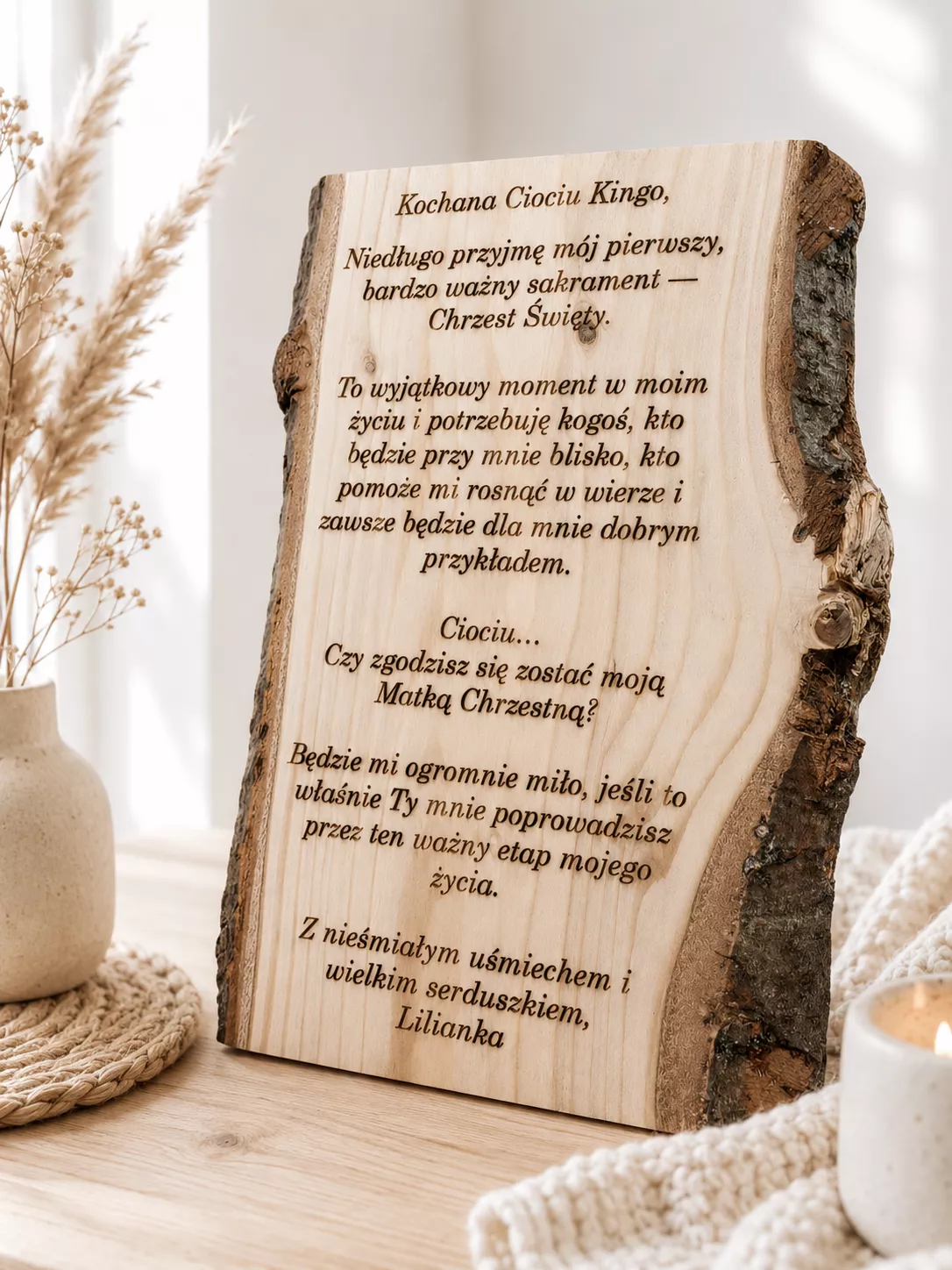 Personalizowany list drewniany Driftwood