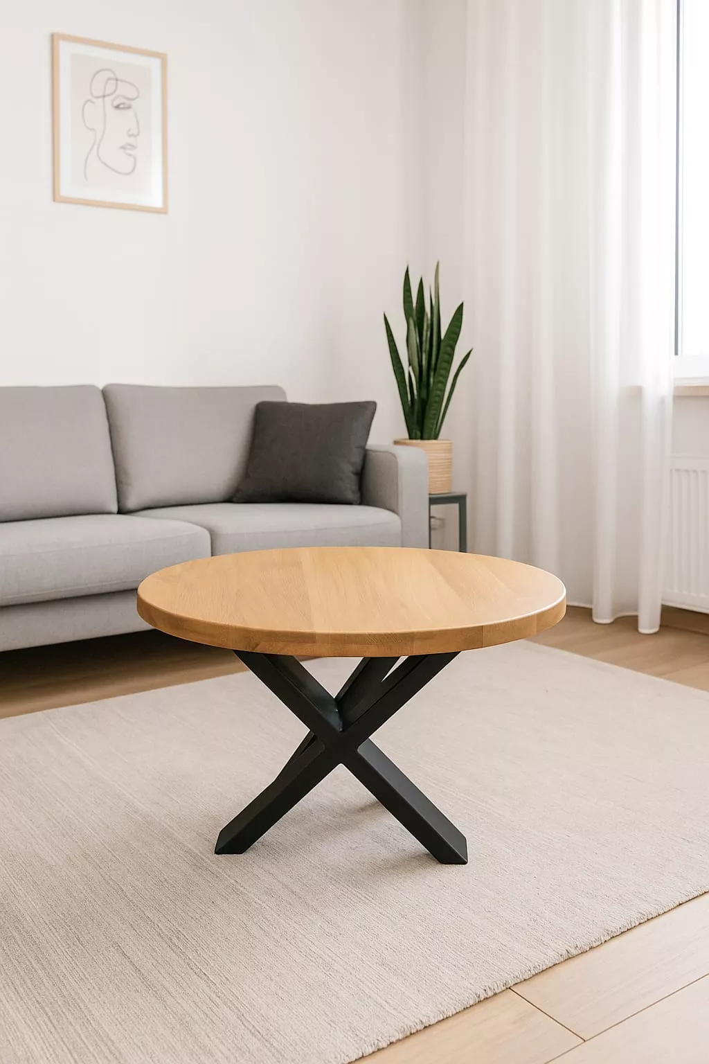 Stolik kawowy dębowy klejony