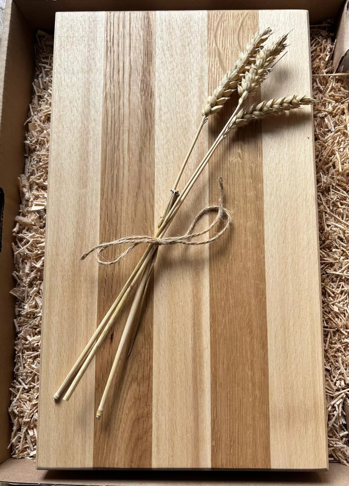 Deska do krojenia klejona z buku i dębu - Driftwood premium pod grawer