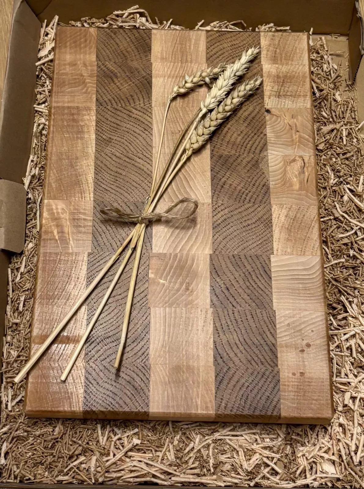 Deska do krojenia sztorcowa dębowo bukowa driftwood Pod grawer , personalizowana , prezent , premium
