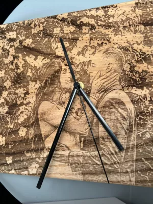 Drewniany zegar ścienny w metalowej ramie Driftwood nr 5