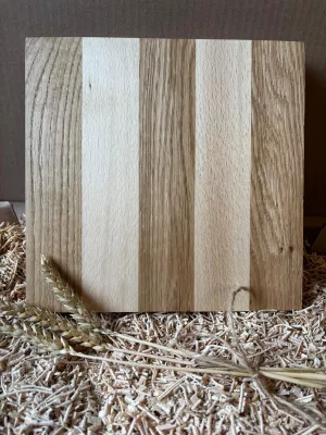 Deska do krojenia klejona z buku i dębu mała - Driftwood premium 3 twój grawer