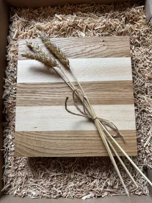 Deska do krojenia klejona z buku i dębu mała - Driftwood premium 3 twój grawer