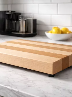 Deska do krojenia klejona z buku i dębu - Driftwood premium pod grawer