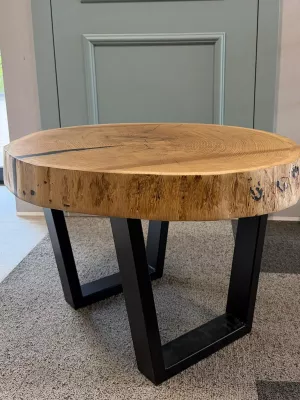 Stolik kawowy dębowy - plaster dębowy Driftwood
