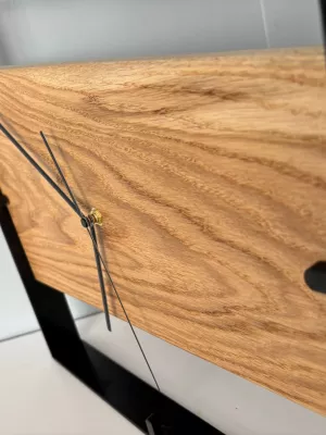 Drewniany zegar ścienny w metalowej ramie Driftwood nr 3