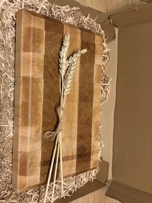 Deska do krojenia sztorcowa dębowo bukowa driftwood Pod grawer  personalizowana na prezent , na różne okazje premium