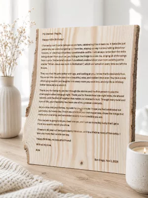 Personalizowany list drewniany Driftwood