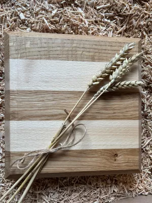Deska do krojenia klejona z buku i dębu mała - Driftwood premium 3 twój grawer