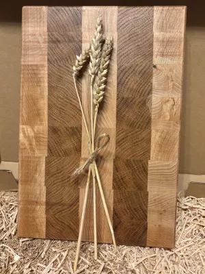 Deska do krojenia sztorcowa dębowo bukowa driftwood Pod grawer , personalizowana , prezent , premium