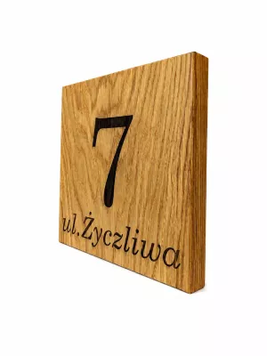 Tabliczka adresowa Driftwood grawerowana w drewnie