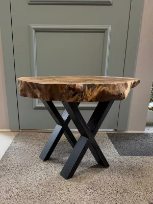 Stolik kawowy z plastra wiązu driftwood