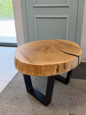 Stolik kawowy dębowy - plaster dębowy Driftwood