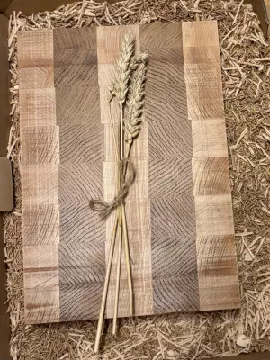 deska do krojenia  sztorcowa dębowo-bukowa driftwood twój grawer  twoje logo twój tekst personalizowana