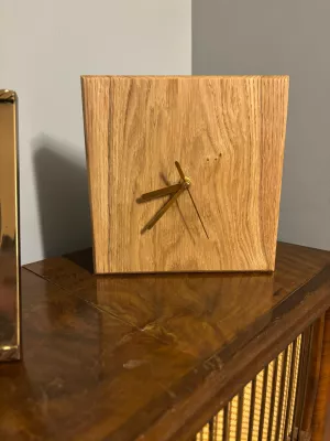 zegar debowy minimalistyczny driftwod pod grawer