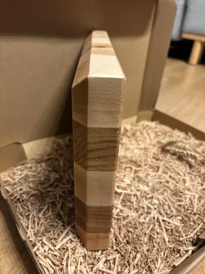 Deska do krojenia sztorcowa dębowo bukowa driftwood Pod grawer , personalizowana , prezent , premium