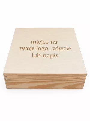 Pudełko drewniane Z Grawerem Twoje Logo Twój Napis Twoje zdjęcie Grawer 28x28 cm