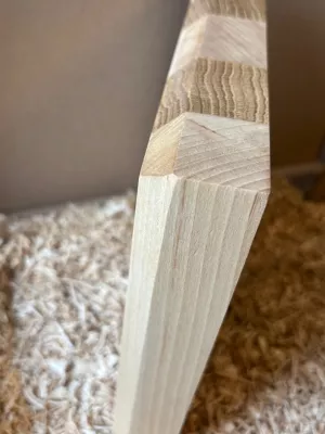 Deska do krojenia klejona z buku i dębu mała - Driftwood premium 2 grawer