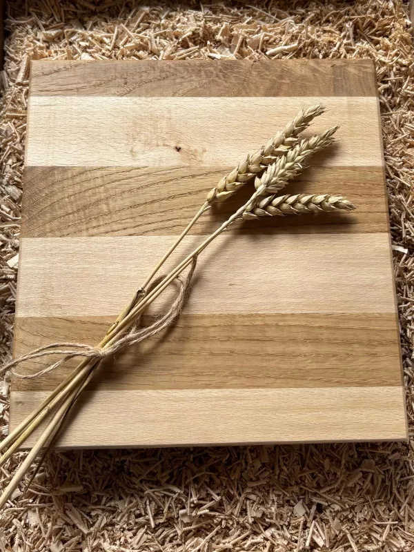 Produkt Deska do krojenia klejona z buku i dębu mała - Driftwood premium 4 twój tekst , grawer Zdjęcie