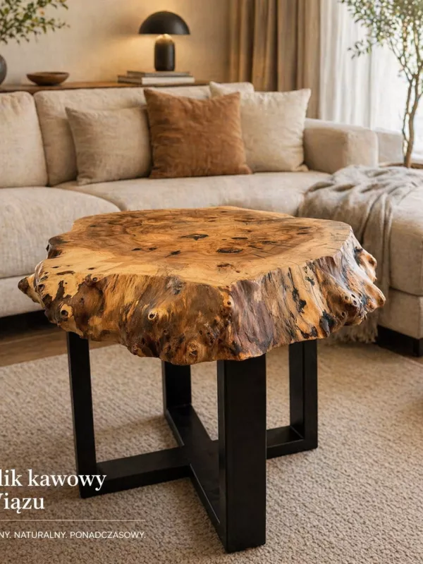 Produkt Stolik kawowy z plastra wiązu driftwood 2 Zdjęcie