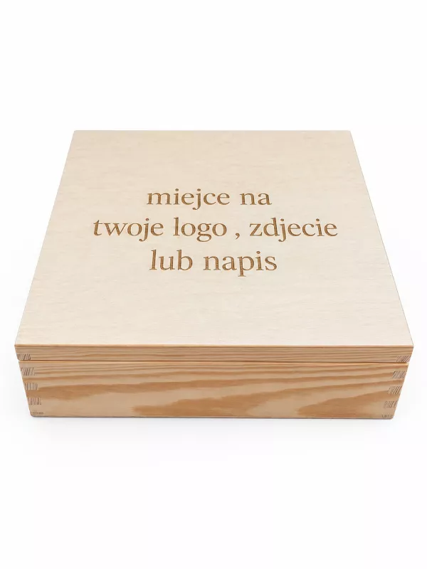 Produkt Pudełko drewniane Z Grawerem Twoje Logo Twój Napis Twoje zdjęcie Grawer 28x28 cm Zdjęcie