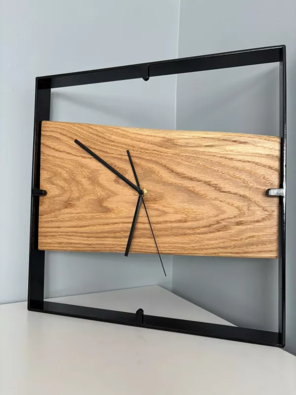 Produkt Drewniany zegar ścienny w metalowej ramie Driftwood nr 3 Zdjęcie